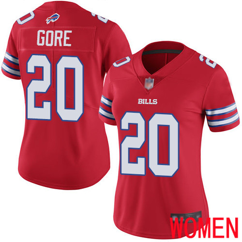 Women Buffalo Bills 20 Frank Gore Limited Red Rush Vapor Untouchable NFL Jersey